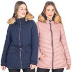 Jaqueta Parka Feminina Nylon Dupla Face Com Capuz Removível