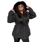 Jaqueta Plus Size Feminina Forrada parka Pele inverno frio linda G1 G2 G3 G4 moda plussize