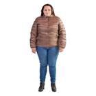 Jaqueta Puffer City Lady by Facinelli Feminina Plus Size 628032 Marrom