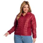 Jaqueta Puffer Fem Plus Size Rovitex Endless com Capuz Vermelho S01173-1777