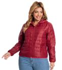 Jaqueta Puffer Feminina Plus Size Secret Glam Vermelho