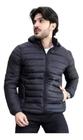 Jaqueta Puffer Impermeável Masculina Térmica Capuz Poliamida