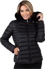 Jaqueta Puffer Nylon Feminina Capuz Removível Moda Inverno Forrada Pelinhos