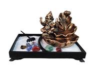 Jardim Zen Retangular Incensario Ganesha Pedras 7 Chakra