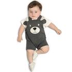 Jardineira de Bebê Menino Urso Preto