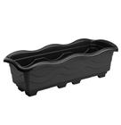 Jardineira floreira preto grande 50x19x15cm 6,5l de plastico - INJEPLASTEC