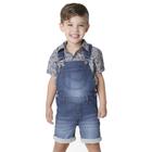 Jardineira Infantil Look Jeans Moletom Jeans