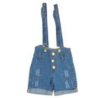 Jardineira Jeans Bermuda Infantil e juvenil