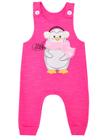 Jardineira Moletom Infantil Feminino + Body Manga Longa Conjunto Longo Inverno Menina