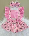 Jardineira Romper Body Roupa De Bebe Menina Cupcake Doces 