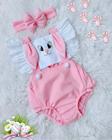 Jardineira Romper Body Roupa De Bebe Menina Pascoa Coelhinha