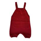 Jardineira Romper de Tricô Liso Tricô Kids Vermelho