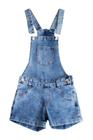 Jardineira Short Macacão Jeans Feminina Infantil Juvenil varias cores