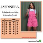 Jardineira Shorts Feminina Curta Sarja Básica Casual Moda