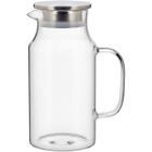 JARRA 23x16x16cm 1,5L BOROSILICATO TRANSP TAMPA INOX