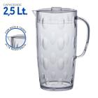 Jarra Acrilíco Suco Água Cozinha Multiuso Cristal Tampa 2,5L