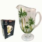 Jarra Cristal De Chumbo Vidro Palm Tree Handpaint Wolff 1,5l