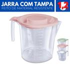 Jarra de Suco Água Refri Tampa Alça Medidas Plástico 1,2 L
