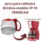 Jarra de vidro para cafeteira elétrica Britânia modelo CP15 vermelha