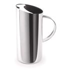 Jarra Inox Com Aparador De Gelo 1,5 Litros Alça Suco Água Drinks Bar Casa Cozinha Servir Mesa Aço Inoxidável Alto Padrão Qualidade Forma Inox