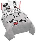 Jay Franco Disney Mickey Mouse Jersey 4 Piece Twin Bed Set - Inclui Edredom Reversível e Conjunto de Lençóis - Poliéster Super Soft Fade Resistant (Produto Oficial)