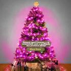 JDK Pisca Pisca Natal Fixo Rosa 100 Leds 9m Fio PT Decoração natalina iluminação festa Comércio papai noel casamento acessório