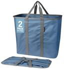 Jeans dobrável Laundry Caddy CleverMade/cinza 64L, pacote com 2 unidades