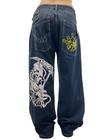 Jeans Dynict Unissex Y2K Hip Hop Street Gothic Baggy Blue