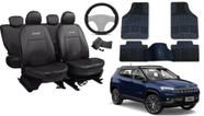 Jeep Compass 2010-2018: Kit Completo com Couro, Tapete e Capa de Volante