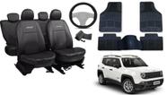 Jeep Renegade 2015-2023: Kit Completo com Capa de Couro, Tapete e Volante