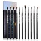 Jessup Eyeliner Brush Set, Professional Eye Liner Pincéis de Maquiagem 11pcs, Angular Flat Definer Ultra Fine Bent Pencil Point Eyeliner Pincéis para Forro de Precisão, T324