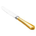Jg 12 facas de aço inox p/sobremesa c/cabo oco pvd dourado