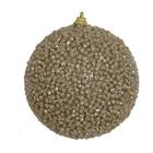 Jg 2 bola natalina no pvc champagne brilhante 10cm