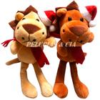 Jg De 02pçs Leão Noel Pernão De Pelúcia Animais Safari -18cm