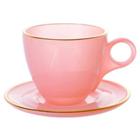 Jg Xicara Cha Com Pires C/04 Rose Com Dourado 170Ml 9004061