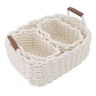 JJSQYLAN Algodão Corda Cobertor Cesta de Armazenamento para prateleira, pequena cesta tecida decorativa Organização e armazenamento para Candy Food Nursery Baby Clothes Toalhas Fralda Caddy Books (Conjunto de 3, Branco)