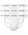Jockstrap Calvin Klein de Algodão Elástico - Pacote com 3 Unidades Brancas