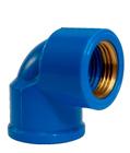 Joelho Azul Soldável x Rosca c Bucha Latão 90º 25 x 3/4