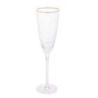 Jogo 02 taças de vidro champanhe com borda dourada 300ml - 2