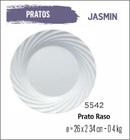 Jogo 04 Pratos Jasmin Raso Jantar - Almoço - 25Cm Branco