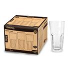 Jogo 06 copos vidro grosso 340 ml luxo resistente agua suco