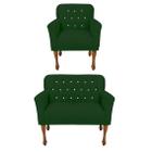 Jogo 1 Poltrona e Namoradeira Estofada Para Sala de Espera Anitta Suede Verde DL Decor - Doce Lar Decorações