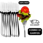 Jogo 10 garfos Aço Inox de alta qualidade para refeição cozinha restaurante empresa - Clink