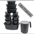 Jogo 10 Potes + 1 Jarra 1800ml, Kit 11 peças BPA Free