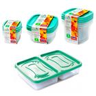 Jogo 10 potes com tampa porta frios frutas lanches comida fitness marmita vasilha geladeira freezer - Plasútil