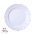 Jogo 10 Pratos Rasos Branco Jantar Cilíndrica Porcelana Schmidt