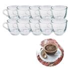 Jogo 10 Xicaras De Cafe 150ML Transparente Vidro Liso S/ Pires