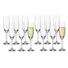 Jogo 12 Taças De Champagne Bohemia Cristal Titanium 220ml