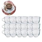 Jogo 18 Xicaras De Cafe 150ML Transparente Vidro Liso S/ Pires