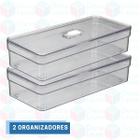 Jogo 2 Organizadores Acrilico Cozinha Tela Porta Ovos Grande - PLASTUTTI